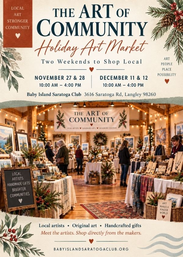 A postcard graphic of the art of community