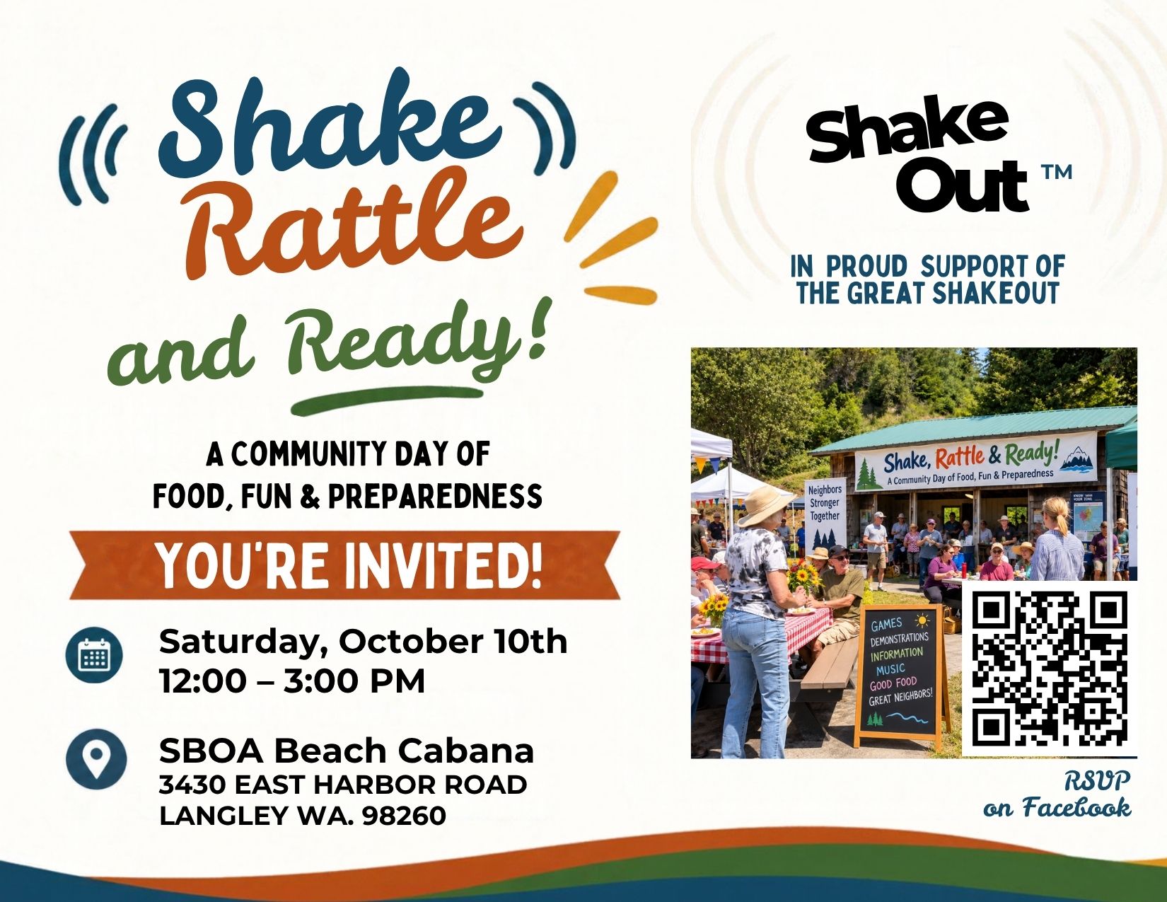 A graphic for shake, rattle and ready